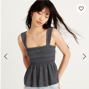 Madewell Texture & Thread Smocked Peplum Tank Top